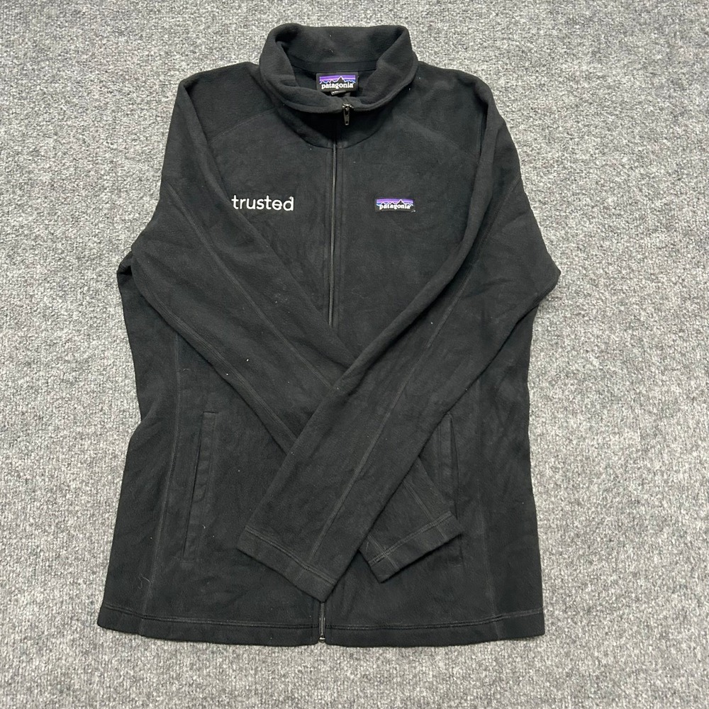 Patagonia Fleece Jacket Womens Size L Black Full Zip Lightweight Mock Neck Soft